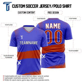 Custom Blue Red Strokes Team Soccer Jersey